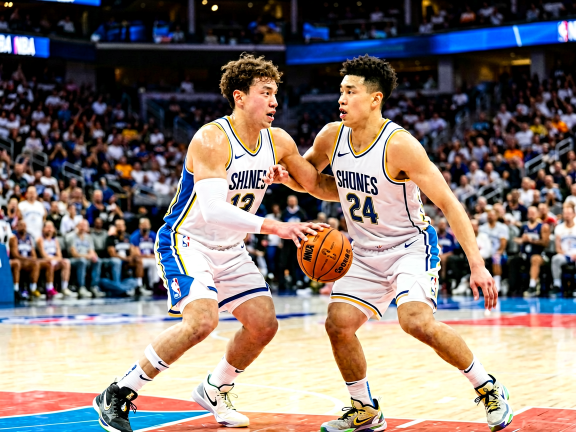 NBA赛事精彩瞬间配图，展示篮球比赛激烈对抗场景